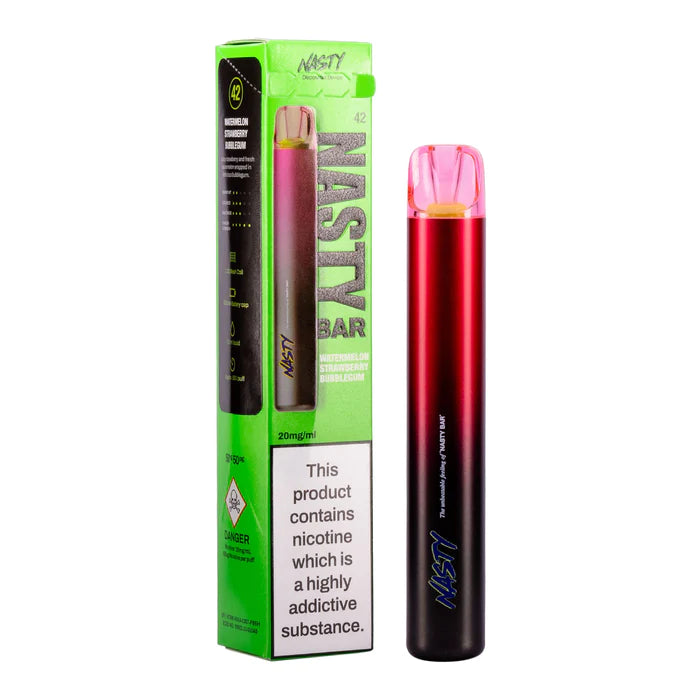 NASTY BAR DX2 DISPOSABLE VAPE DEVICE - WATERMELON STRAWBERRY BUBBLEGUM