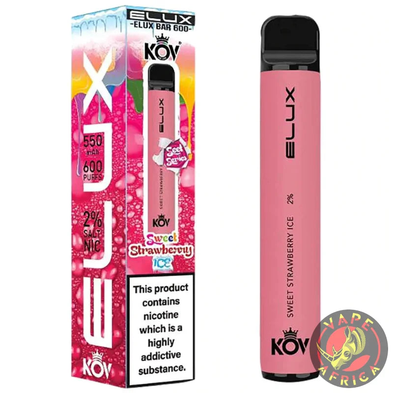 Elux Bar 600 Puffs Sweet Series Disposable Vape Device Sweet Strawberry Ice