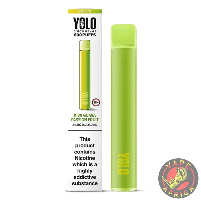 Yolo Bar 600 Puffs Kiwi Guava Passion Fruit